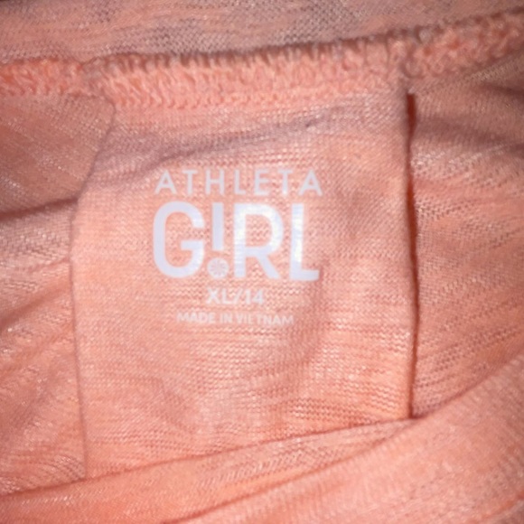 Pinkish Orange Athleta shirt, kids XL size 14 - Picture 3 of 4